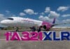 Owain Jones, Chief Corporate Officer of Wizz Air (right), and Christoph Zammert, Airbus EVP Head of A320 Family Programme, at the delivery of the first A321XLR to Wizz Air.