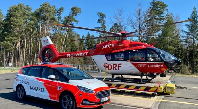 Christoph 80 Weiden: Neues Hubschrauberersatzfahrzeug stärkt Notfallversorgung Christoph 80 und Hubschrauberersatzfahrzeug der DRF-Station Weiden