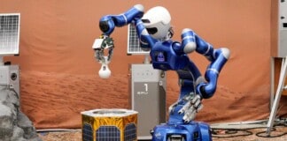 DLR robot Rollin’ Justin picks up sample containers