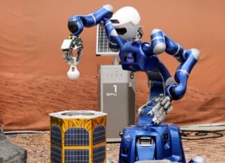 DLR robot Rollin’ Justin picks up sample containers