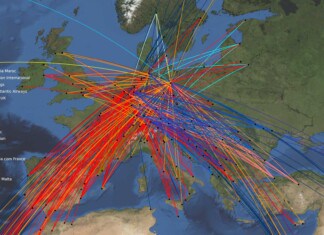 Streckennetz Low-Cost-Carrier Flüge auf 504 Strecken