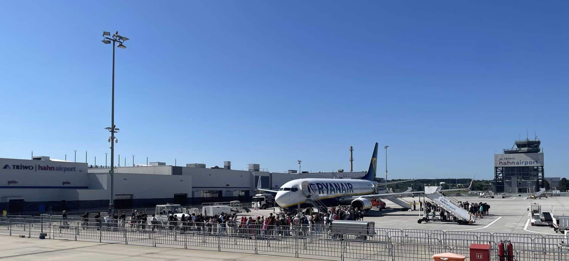 Travelers at TRIWO Hahn Airport