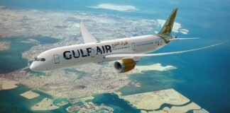 Gulf Air Boeing 787-9 über Bahrain