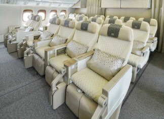 Emirates Boeing 777 mit Vier-Klassen-Konfiguration