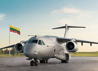 Embraer C-390 military transport aircraft of the Lithuanian Air Force