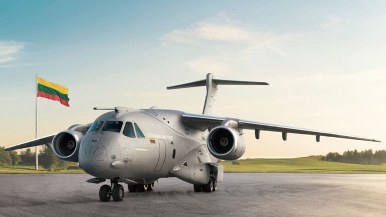 Embraer C-390 military transport aircraft of the Lithuanian Air Force