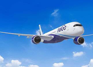 Rendering des Airbus A350-900 in IndiGo-Lackierung
