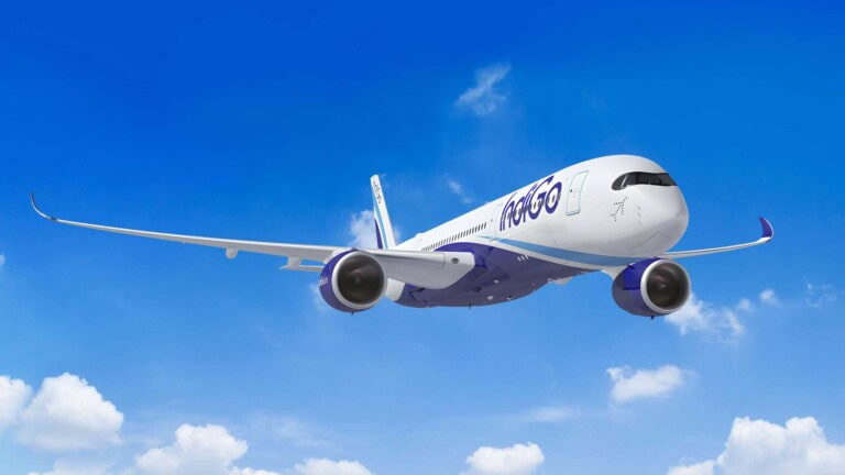 Rendering of the Airbus A350-900 in IndiGo livery