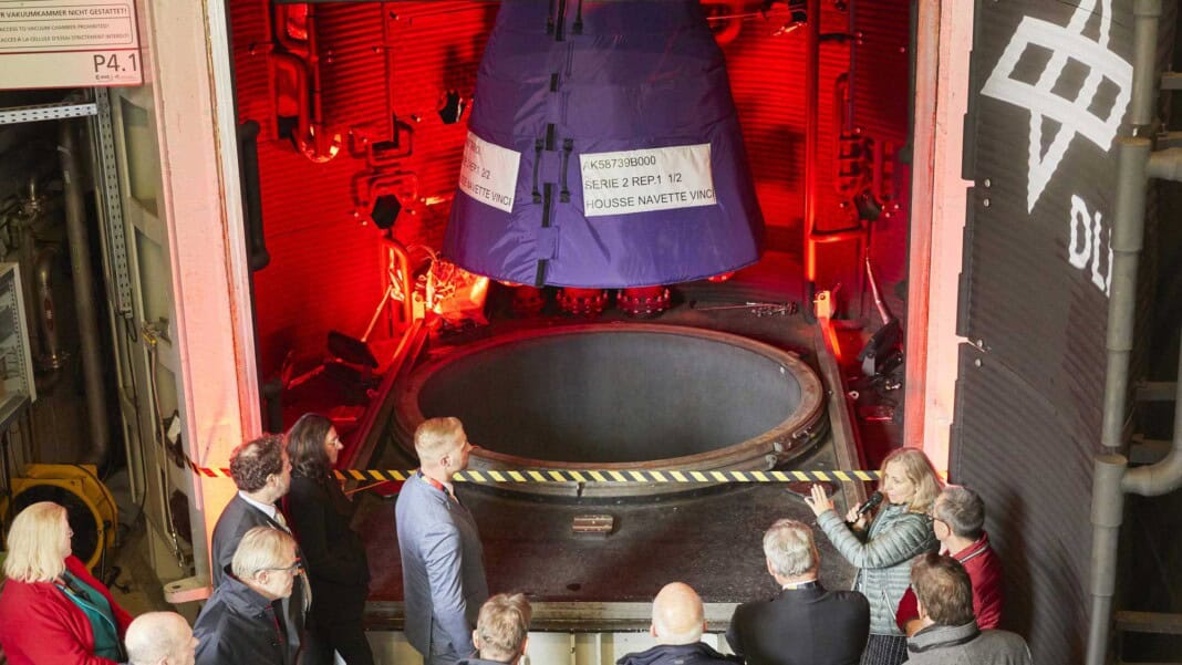 Vinci engine of the Ariane 6 rocket at test bench P4.1 in Lampoldshausen 