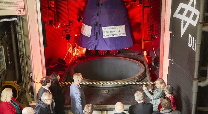 Ariane-6-Triebwerksfertigung künftig in Lampoldshausen Vinci-Triebwerk der Ariane-6-Rakete am Prüfstand P4.1. in Lampoldshausen