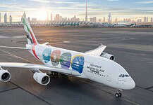 Emirates A380 Grand Slam zeigt Partnerschaft zum Tennissport Emirates Grand Slam A380