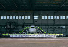 Air Astana feiert 50. C-Check im Technikzentrum Air Astana 50. C-Check