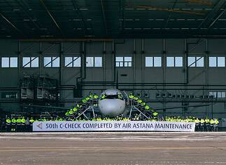 Air Astana feiert 50. C-Check im Technikzentrum Air Astana 50. C-Check