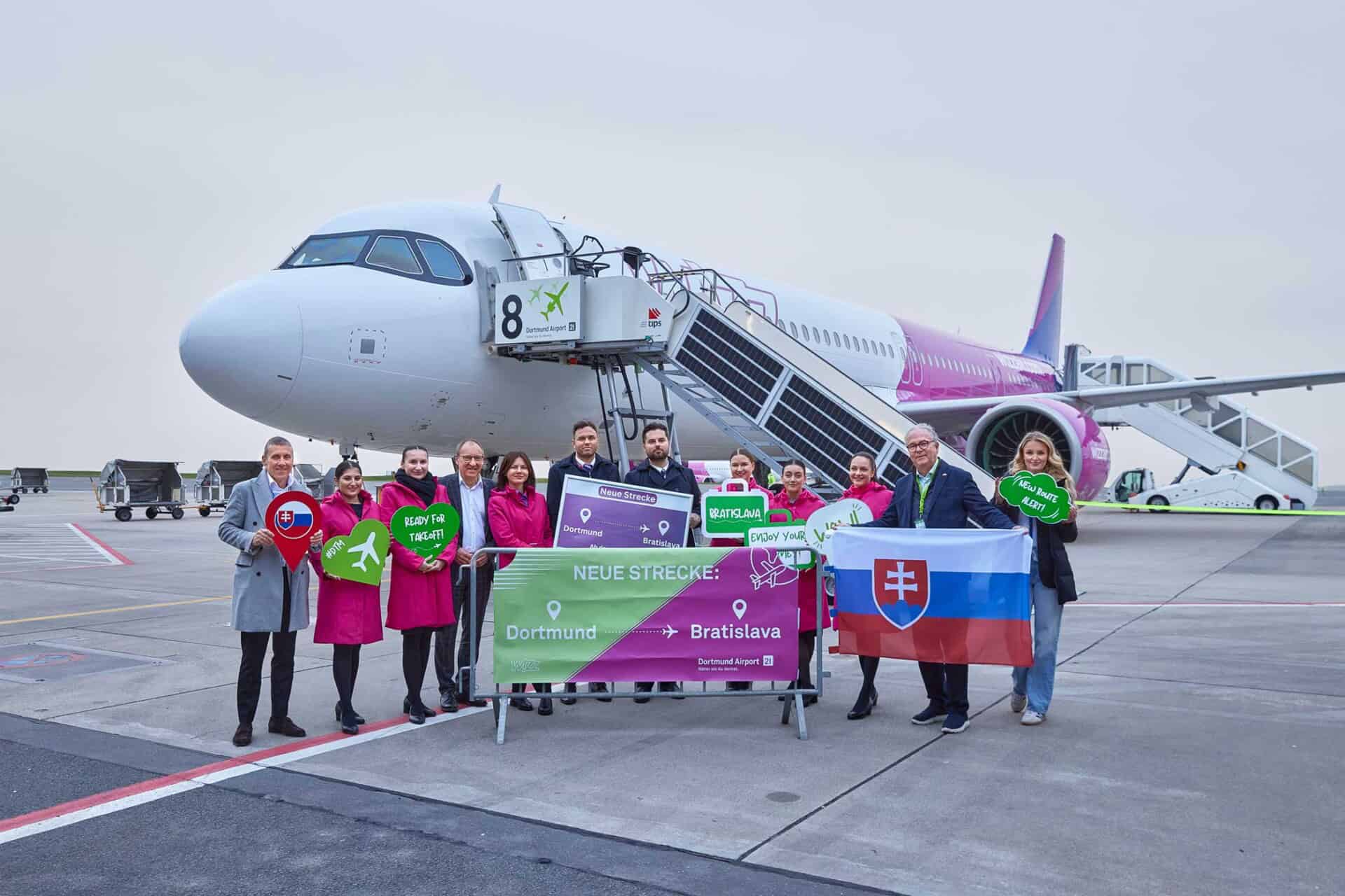 Dortmund Airport, Wizz Air Erstflug nach Bratislava