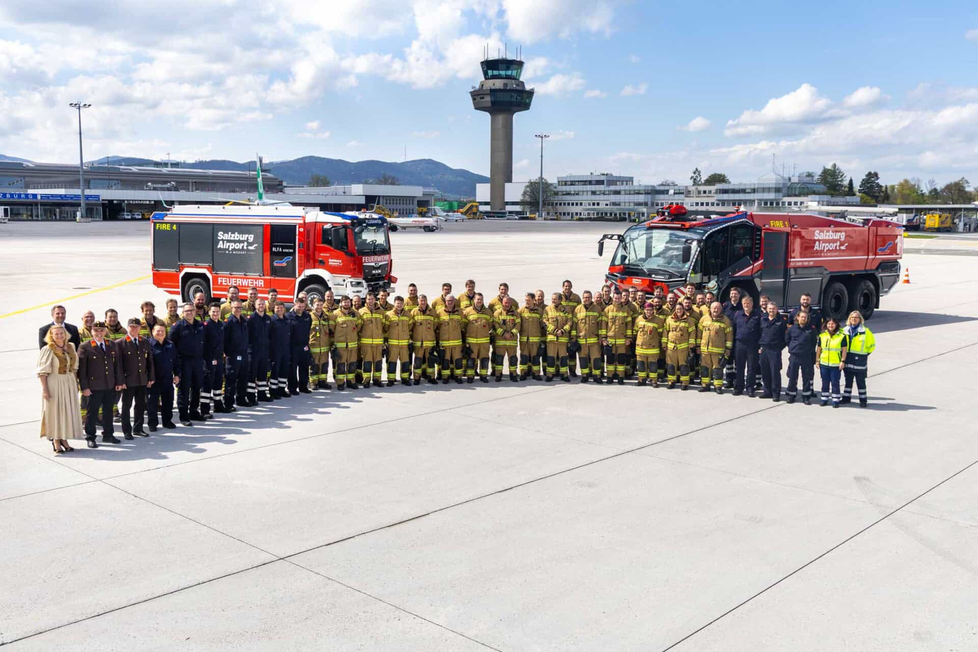 Vehicle dedication ceremony of the professional fire brigade at Salzburg Airport