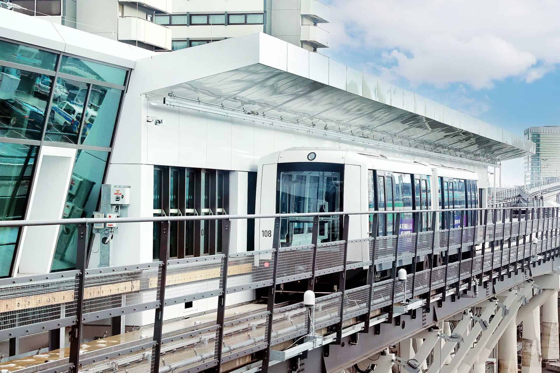 Sky Line Station in front of Terminal 1 at Frankfurt Airport (Source: Frankfurt Airport)Sky Line Bahnhof vor Terminal 1 am Flughafen Frankfurt