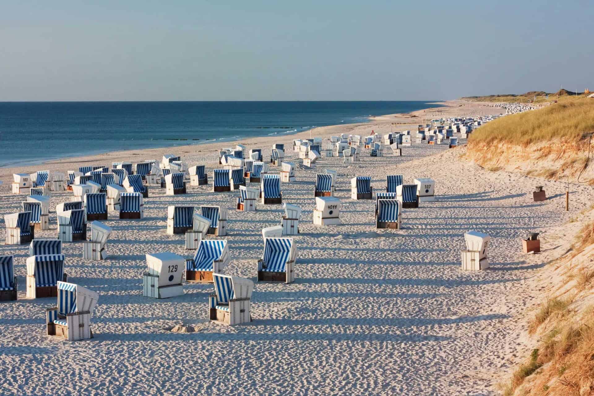 Beach chairs on the beach of Sylt