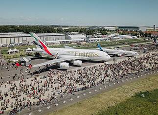 Emirates Airbus A380-Flaggschiff auf der ILA Berlin