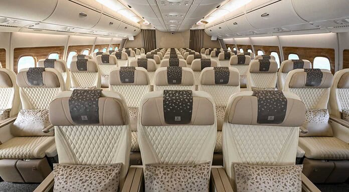 Emirates Three-Class A380: New Cabin Interiors in Retrofit Program Emirates Three-Class A380: Conversion of the First Emirates A380 from Two to Three Cabin Classes as Part of the Retrofit Program