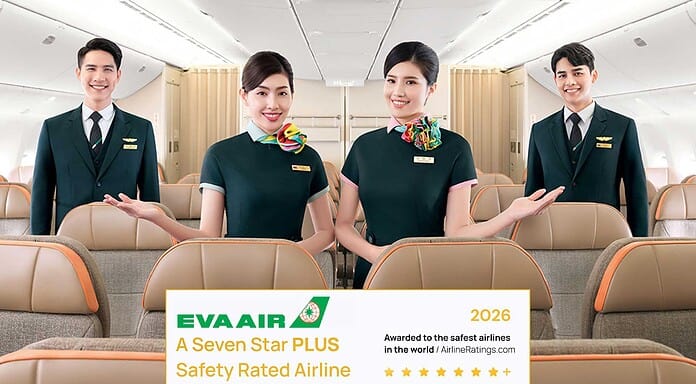 EVA Air receives "Seven Star PLUS Safety Rating"
