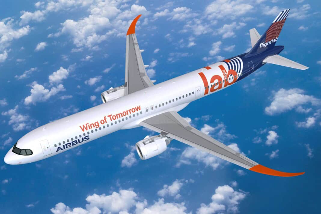 Airbus wird Flügelverlängerungen in Originalgröße für Schmalrumpfflugzeuge der nächsten Generation entwerfen, bauen und im Flug erproben.