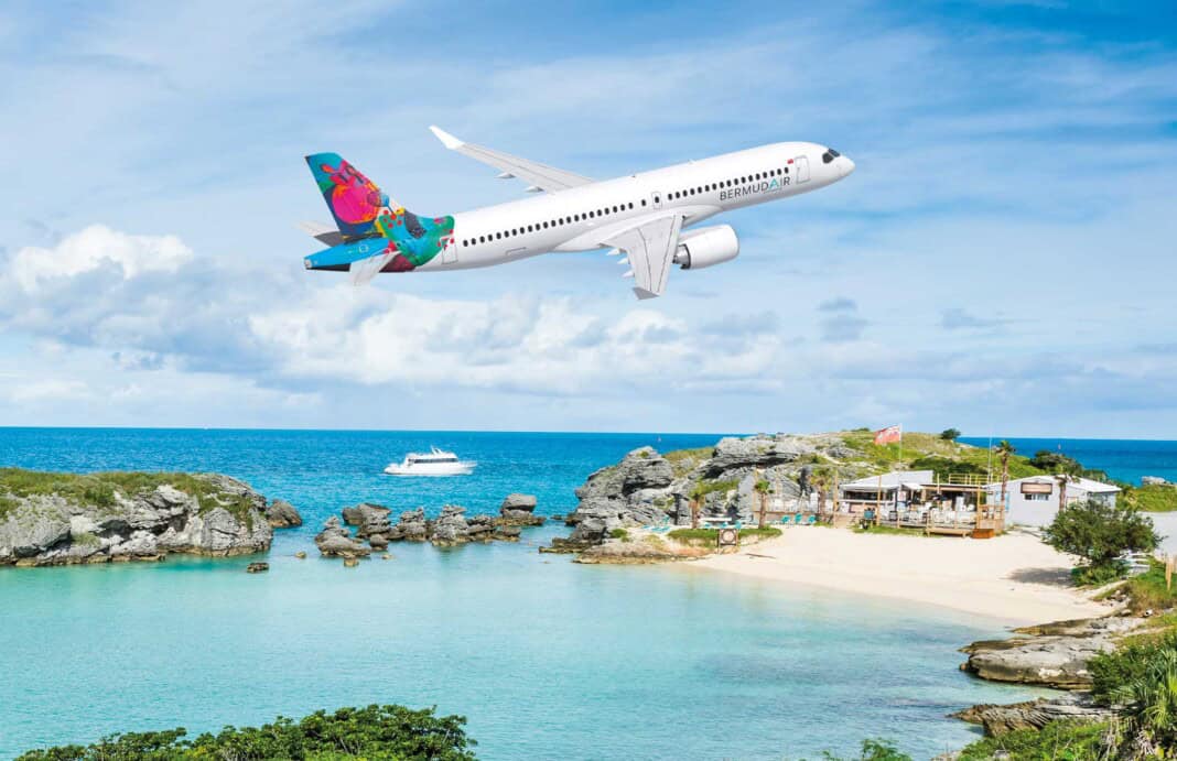 BermudAir Airbus A220-300 im Flug