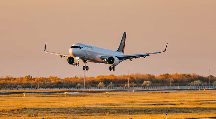 Air Astana A321LR landing