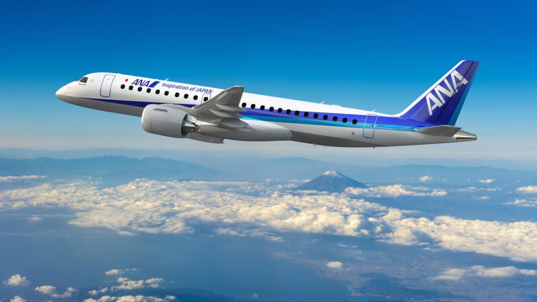 Embraer E190-E2 von ANA über Fuji