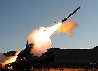 Boeing PAC-3 Seeker: A PAC-3 interceptor missile equipped with a Boeing-manufactured seeker is launched during testing to intercept a target.