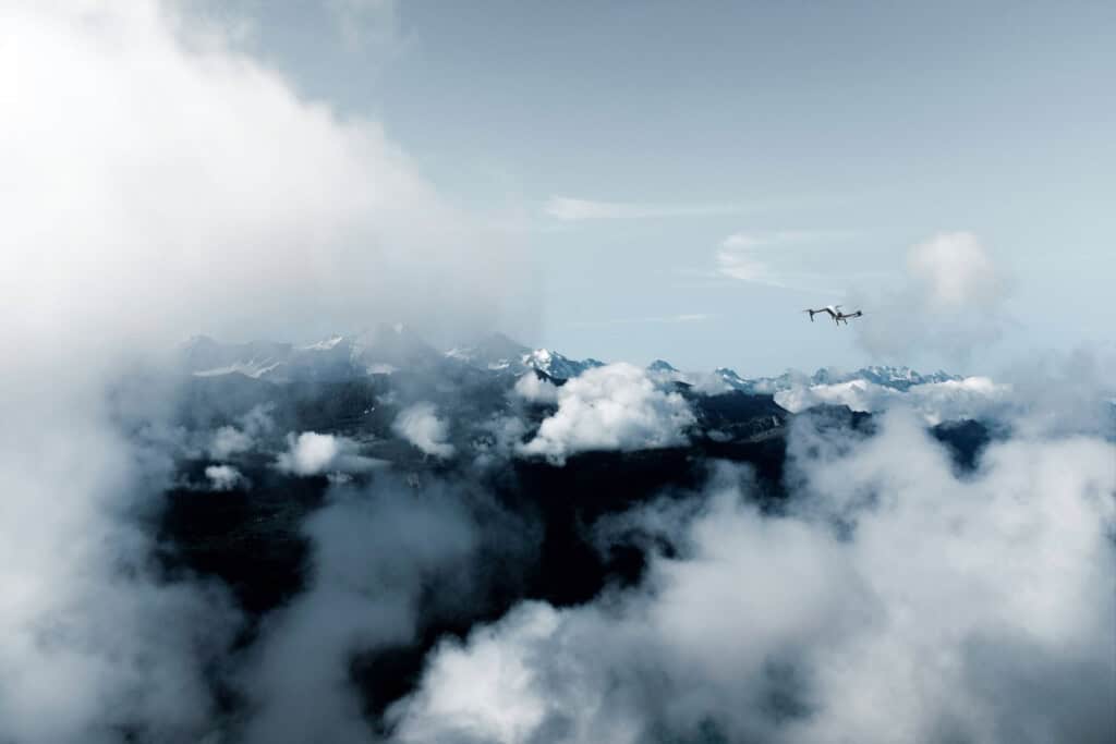 Wetterdrohne Meteomatics Strato - Flug in den Wolken